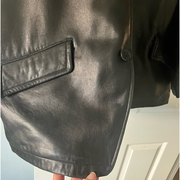 Wilson’s Men’s real leather black jacket, long. Size large - Picture 12 of 13